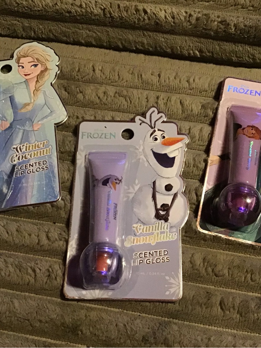 Set of three Disney Frozen lip gloss bundle